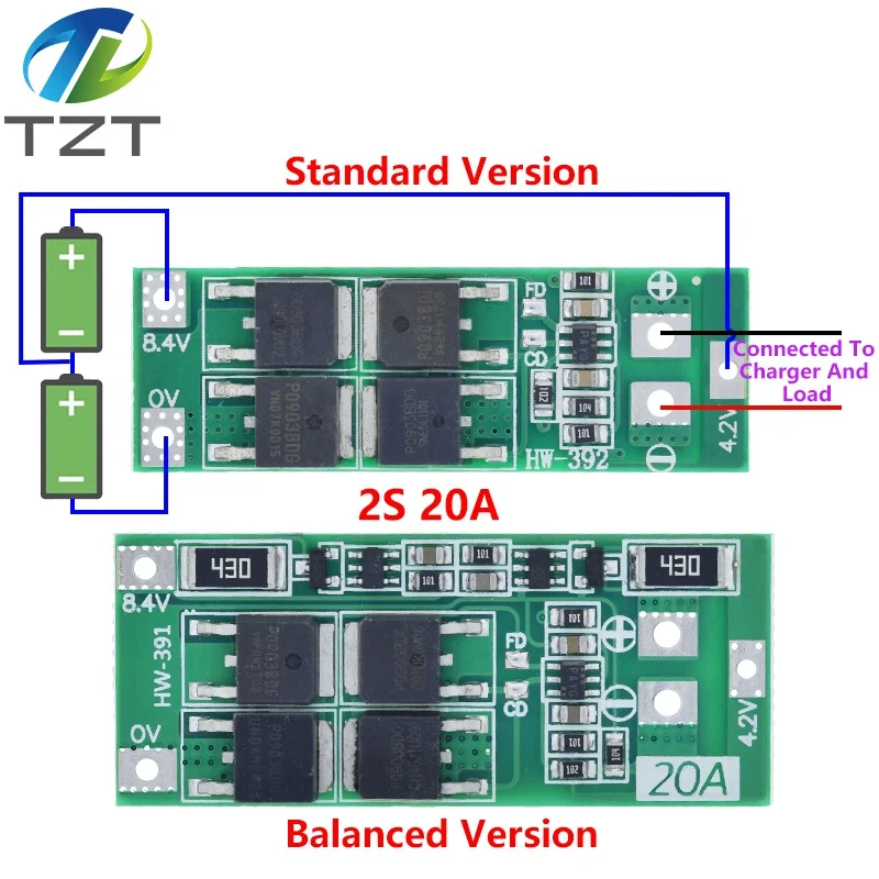 Diytzt 2s 20a 7,4 v 8,4 v Lithium batteries chutz platine/bms Platine Standard/Waage für DIY