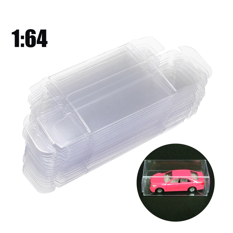 PVC displaybox voor schaal 1:64 Diecast Cars Transparante Protector Case Compatibel voor Matchbox voor Tomica voor Hotwheels (50 stuks