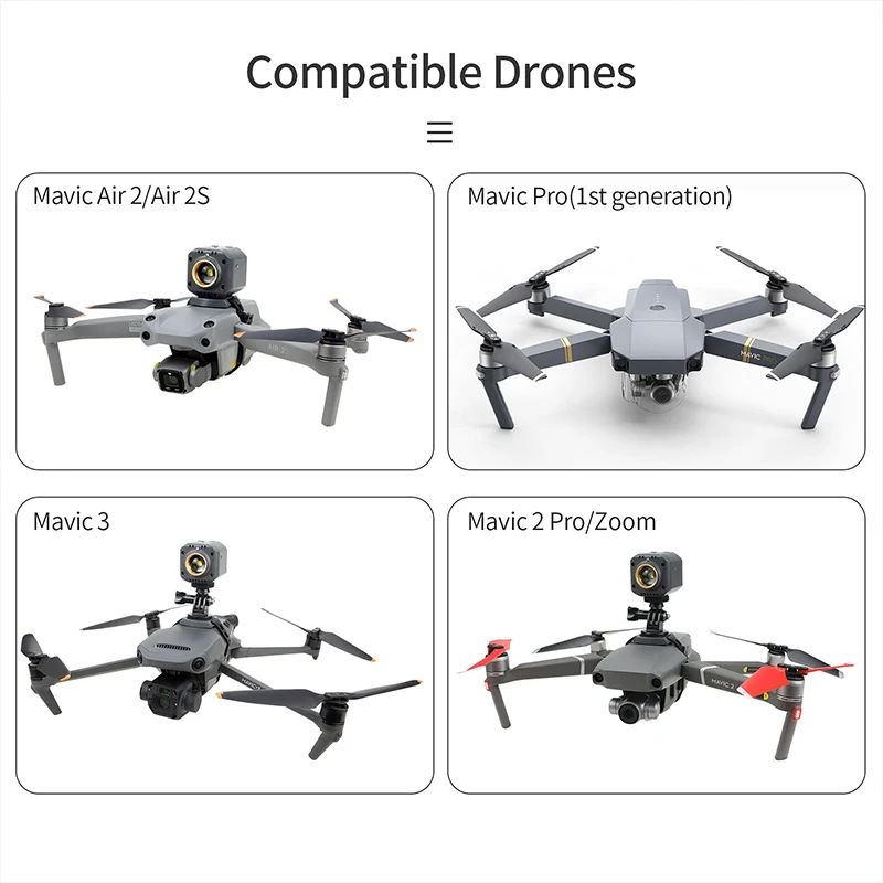 Projecteur LED pour DJI Mavic Classic, montrant l'éclairage directionnel en action