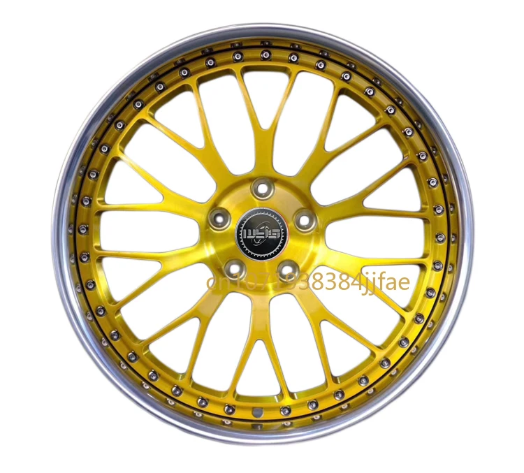 Ruedas de coche personalizadas, llantas cóncavas de borde plateado, alta calidad, 18, 19, 20, 21 y 22 pulgadas