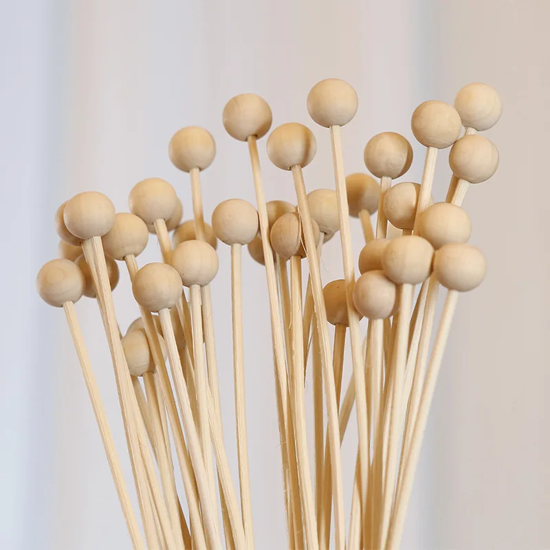 10pcs Natural Wood Ball Aroma Reed Diffuser Sticks Fragrance Diffuser Aromatherapy Rattan Reed Stick DIY Home Decoration wood scent diffuser reed diffuser stick fragrance diffuser refill stick aroma diffuser sticks