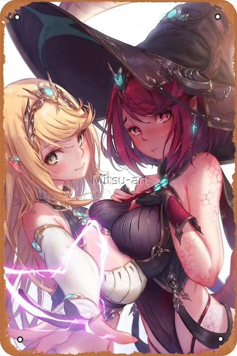 

Pyra and Mythra | Xenoblade 2 Metal Print Vintage Retro Metal Sign 8x12 Inch Man Cave Home Wall Decor