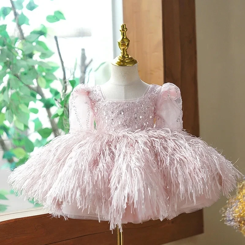 

Flower Girl Wedding Party flower girl show party Dress girl's birthday party Eucharist ball sequin New Year clothing