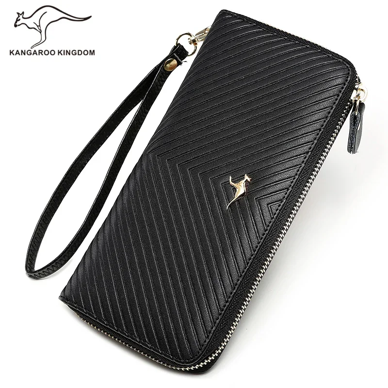 KANGAROO KINGDOM fashion women wallets split leather long clutch wallet lady brand leather purse