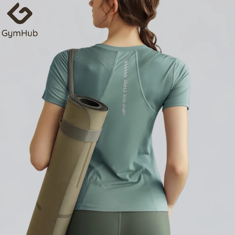 Sport T Shirt GymHUB Yoga Wear Sports Tops Short Sleeve Running Training Quick Drying Summer Thin Slim Gym