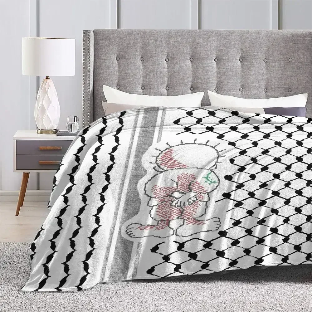 Tatreez Flannel Blanket Kufiya Keffiyeh Pattern Creative Throw Blankets for Home Hotel Sofa 125*100cm 6