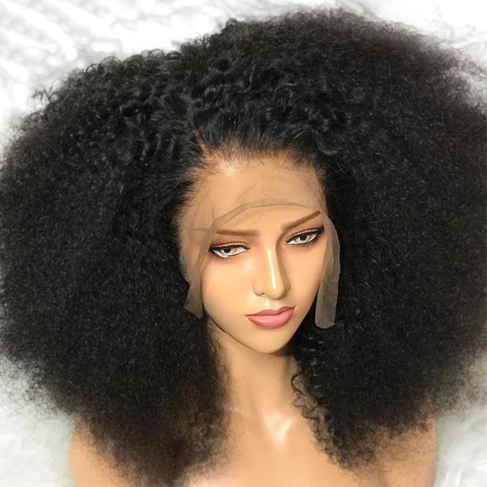 

Soft 14Inch Short Bob Kinky Curly180% Density Lace Front Wig For Black Women Babyhair Preplucked Natural Hairline Glueless Daily