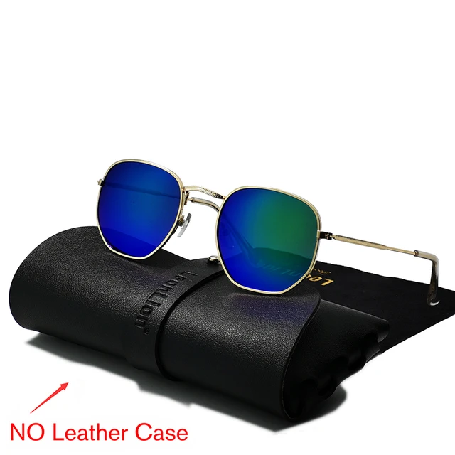 RBROVO Metal Vintage Polygon Sunglasses Men 2022 Luxury Brand Glasses For Men/Women Designer Eyewear Men Oculos De Sol Masculino GoldGreen