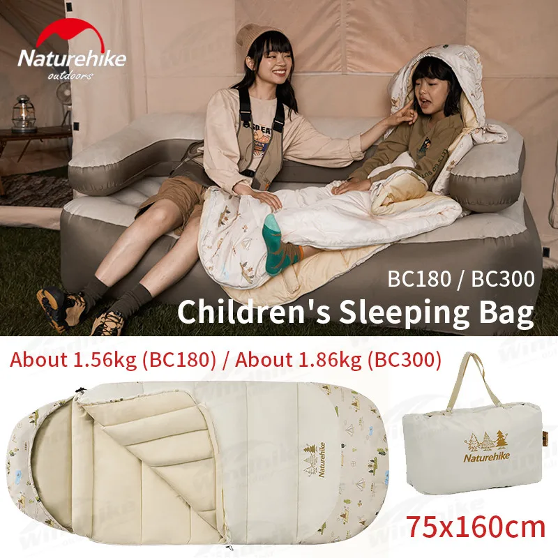 Naturehike Sleeping Bag 12℃~-13℃ Children Keep Warm Portable Storage 75x160cm Feather Like Cotton Envelope Camping Hiking