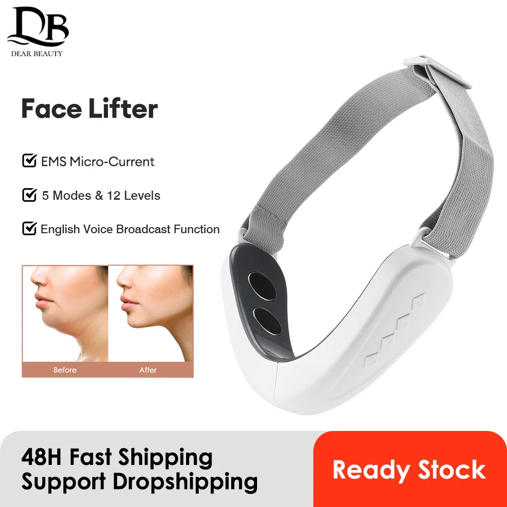 Microcurrent Face Lifting Machine Double Chin Remover Ems Massaggiatore Facciale Dispositivo Di Bellezza Per Il Ringiovanimento Della Pelle Intelligen