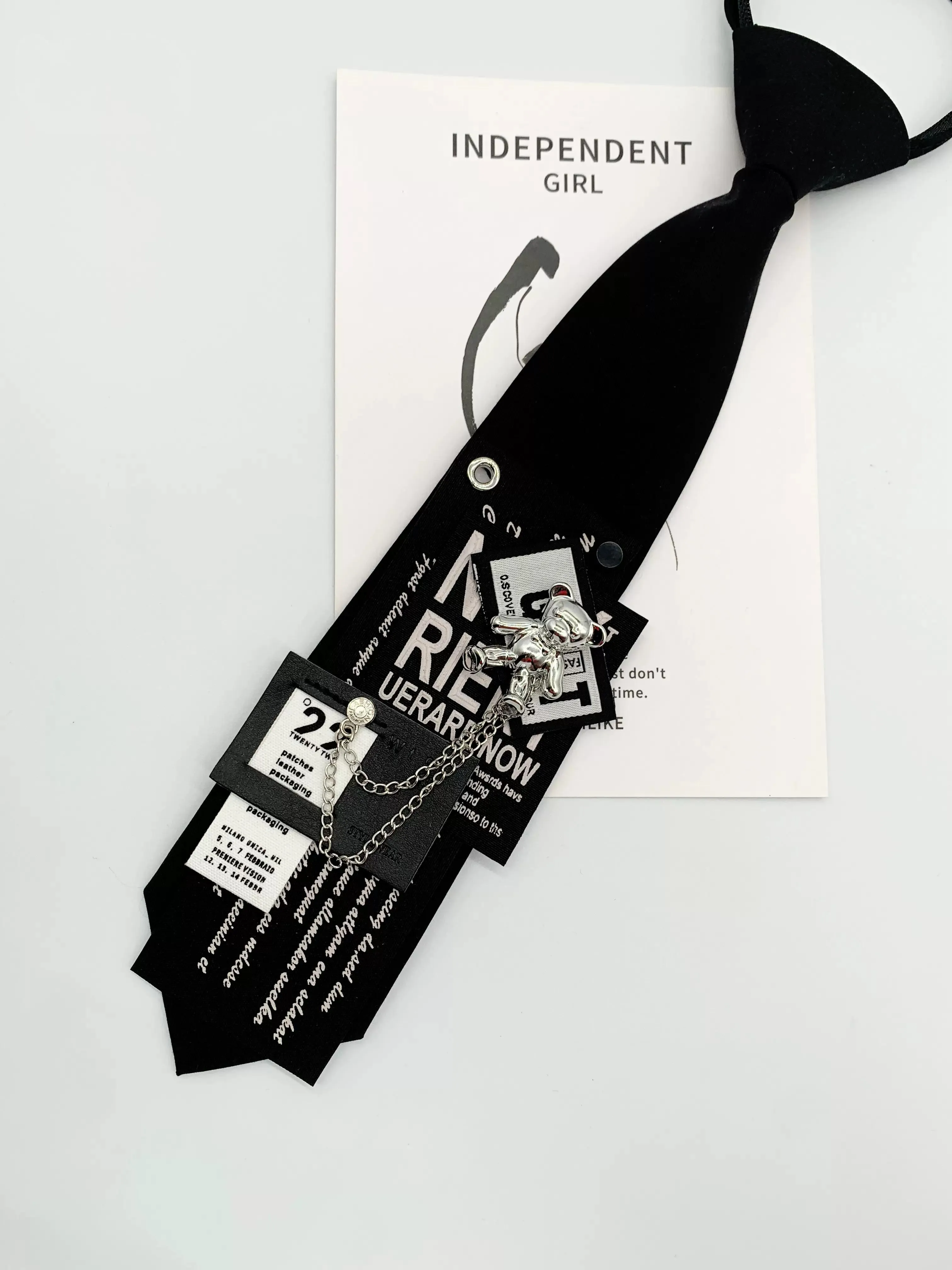 Hip Hop Techwear Chain Tie Men Women Gothic Punk Rock