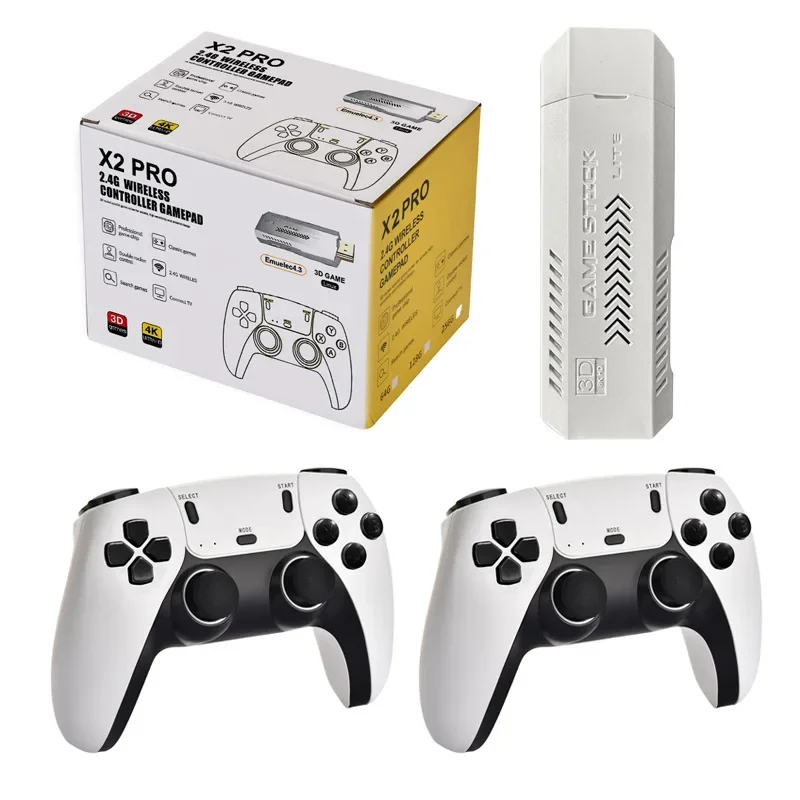 NEW X2 PRO 256GB Retro Game console 4K 3D Game arcade wireless retro TV Home game console GD10 Game Stick For PSP PS1 GBA Game