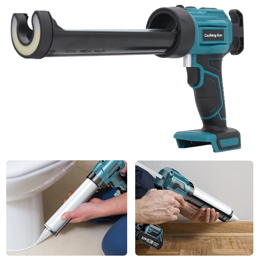 Cordless Caulking Gun 4 Adjustable Speed with LED Light Electric Glass Glue Gun Silicone forMakita 18V Battery (No Battery)