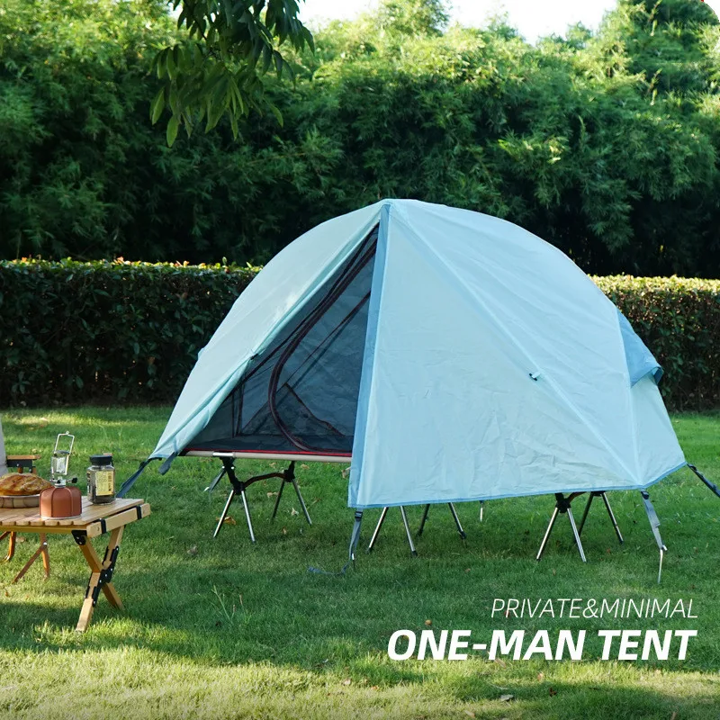 Camping tent Portable tent Outdoor Camping Off-the-ground Tent Single-person Easy-to-storage Portable Aluminum Alloy Anti-mosquito Rain-proof Fishing Tent
