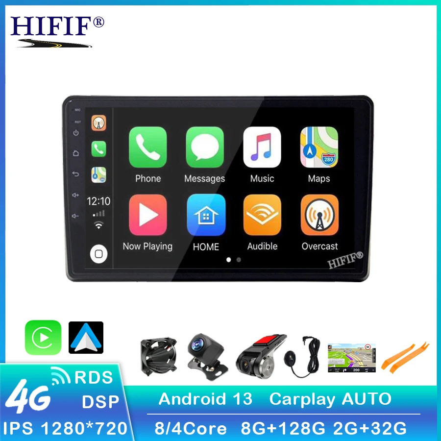 

Android 12 car radio GPS navigation WiFi CarPlay multimedia player for Audi A4 B6 2000-2009 S4 RS4 DSP RDS IPS NO DVD 2din