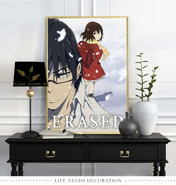 Erased Anime Poster (6) Artworks Canvas Poster Room Aesthetic Wall Art  Prints Home Modern Decor Gifts Framed-unframed 24x36inch(60x90cm)