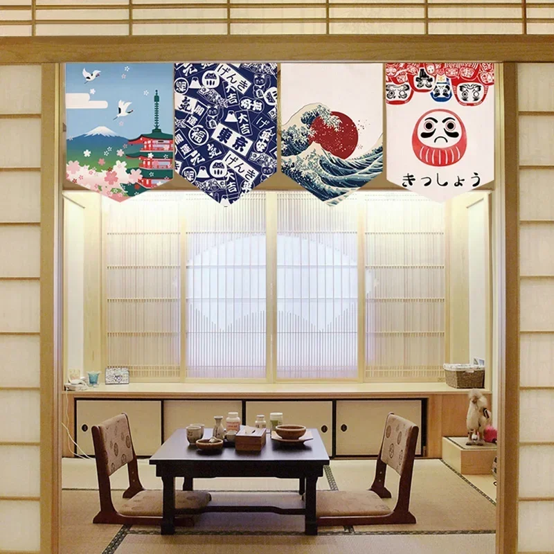 Blackout Curtains Sheer Curtains Window Curtains Decor Curtains Embroidered Curtains Lace Curtains Cotton And Linen Curtains Mosquito Fly Proof Curtain Light Filtering Curtains String Curtain Japanese Curtain for Kitchen Japanese Door Curtain Hanging Short Cloth Sushi Restaurant Shop Noren Japonais