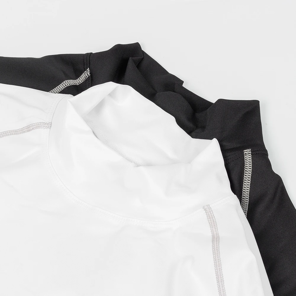 Men's Workout Compression Shirt Quick Dry Running T-shirt Turtleneck Long Sleeve Rash Guard Gym Base Layer Athletic Undershirt