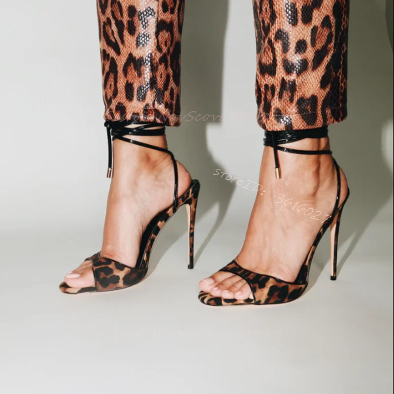 Simmi London Lace Up Leopard Heels Simmi London Wide Fit Landen