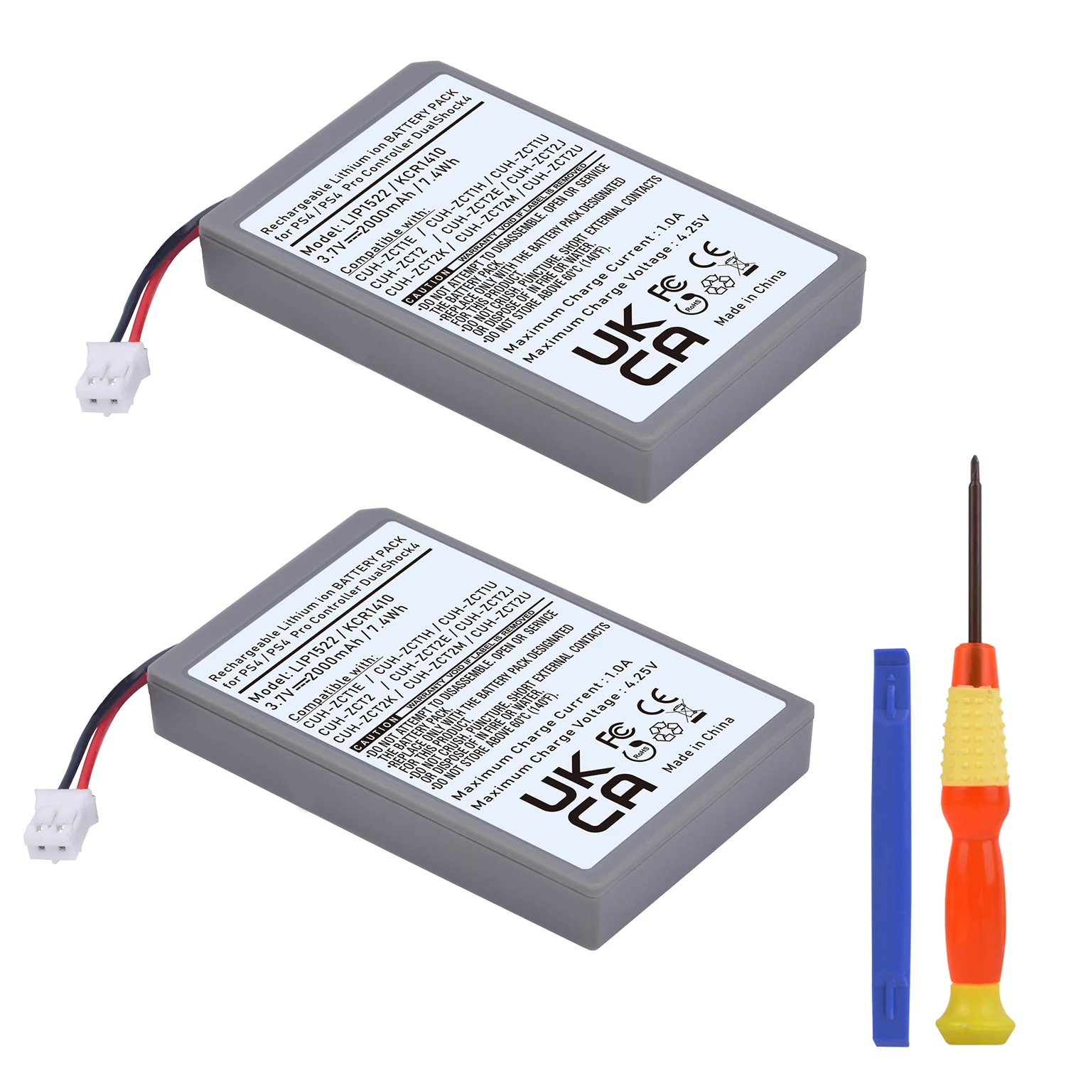 2X Lip1522/Kcr1410 Batteria Per Sony Playstation 4 Ps4 Ps4 Pro/Slim Dualshock4 Controller Cuh-Zct1H Cuh-Zct1U Cuh-Zct2