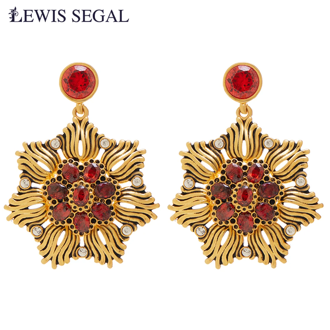 

Льюис Сегал средневековые 18k ювелирные изделия Роскошные Винтажные серьги для женщин в форме гептаграммы с золотым покрытием