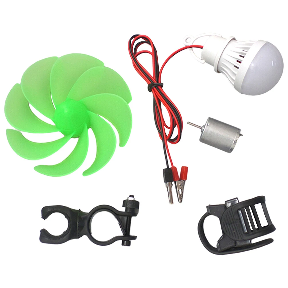 Mini Wind Turbine Motor 0.1-22V Blade W/Bulb DIY Kit DC Power Alternative Energy Generator 0.01-0.2A Home Wind Power Supplies