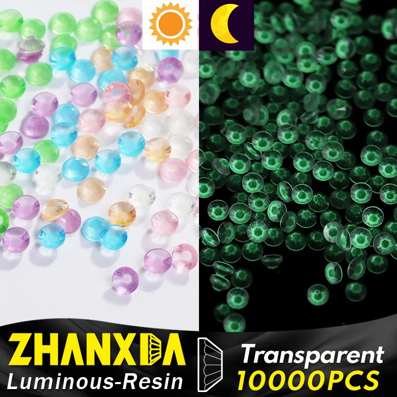 

Светящиеся стразы из светящейся смолы, объемные прозрачные блестящие украшения, плоские камни для рукоделия, Тумблеры, дизайн ногтей своим...