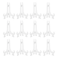 12 Pcs Transparent Hanging Rack Tea Cake Plastic Display Stand Acrylic Fold Easels Plate Holders Dish 1