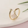 Original Smart Women's Fashion Ring Fan Shape Shell Zircon Open Ring Party Jewelry Accessory Gift For Women 1