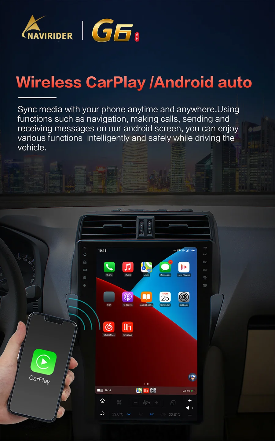 16.8" Car Radio Android Vertical Big Screen For Ford F-150 F150 2015 2020 Multim