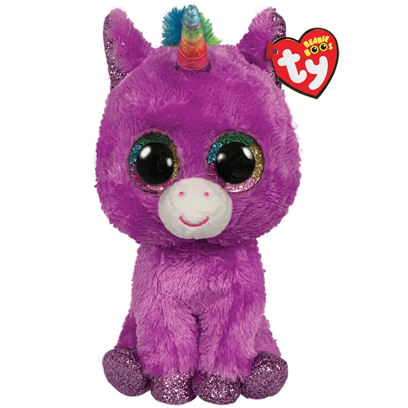 6" TY Beanie Boo Girl Gift Enchanted Unicorn Owl Plush Toy Glitter Eyes 2018 New 