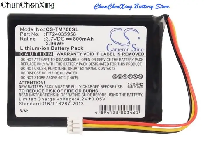 Batteria 800Mah F724035958 Per Tomtom One Xl, Xl 325