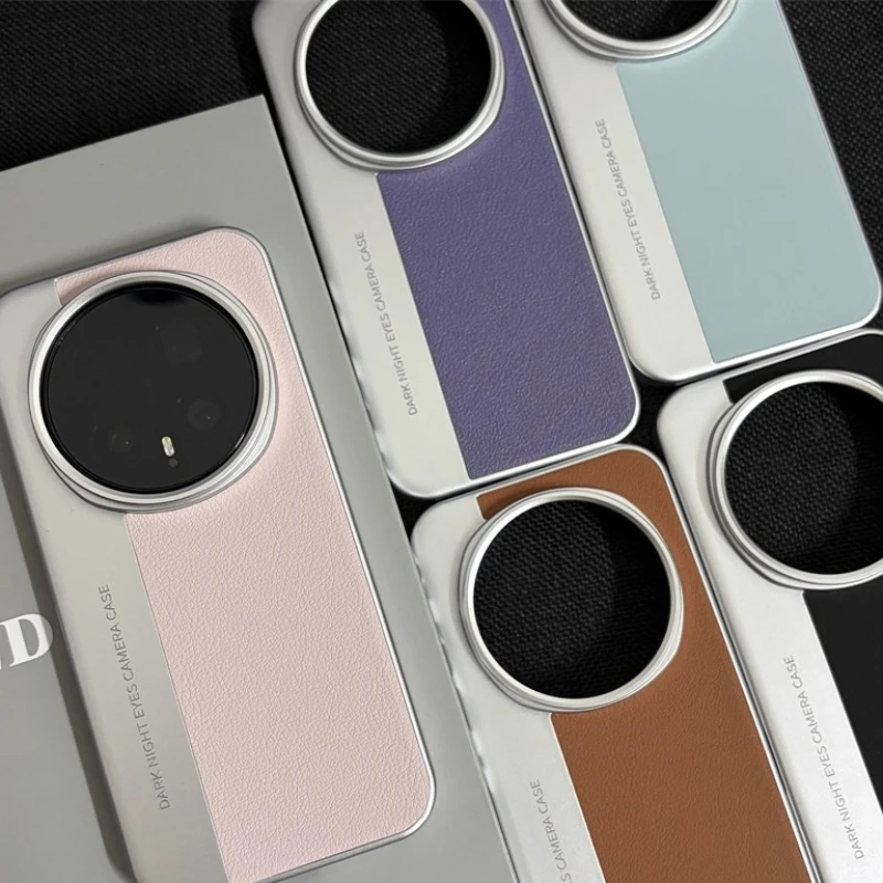Luxury Leather Hard Case with Metal Lens Protection - Shockproof & Anti-Fall Design