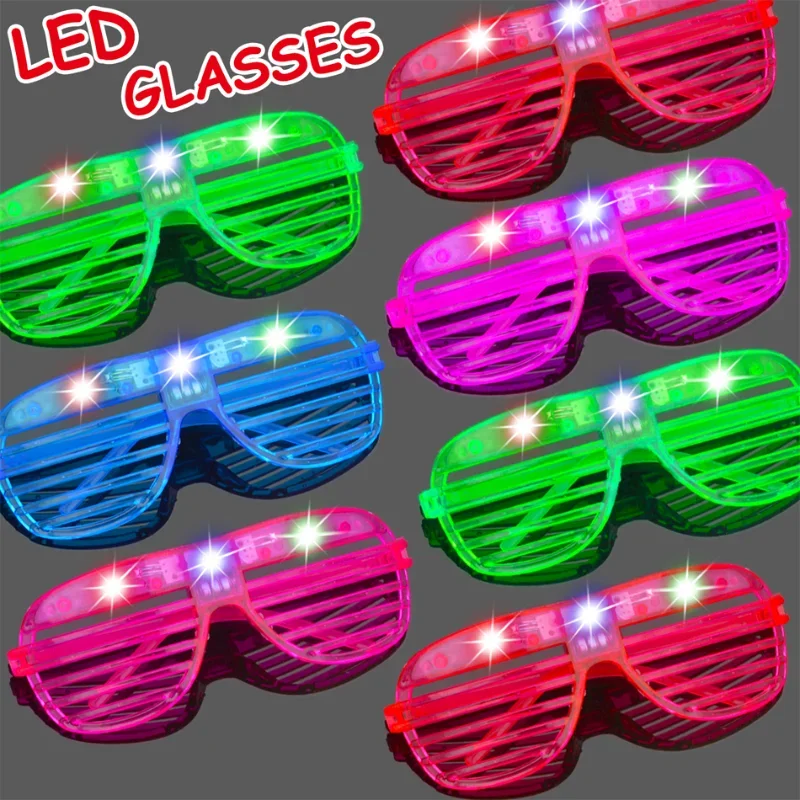 thumbnail image 4 of 1 pieza de gafas LED iluminadas de 5 colores que brillan en la oscuridad, suministros para fiestas, recuerdos de fiesta de neón para niños y adultos, 4 of 6