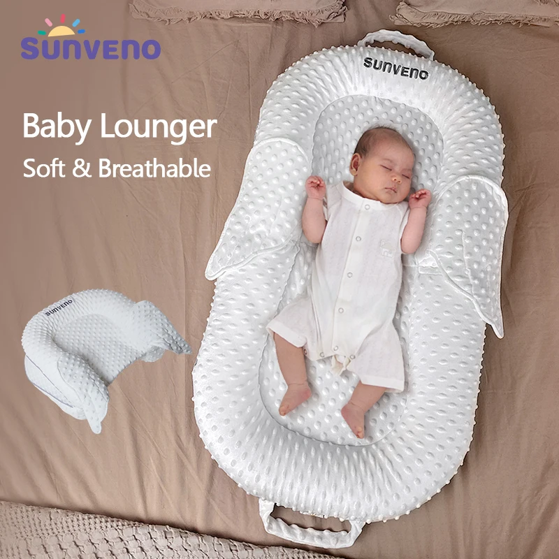 SunvenoBreathablePortableBabyNestInfantBabyLoungerBedNewborn