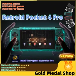 Retroid Pocket 4 Pro Handheld Game Console 4.7 Inch Touch Screen RAM 4GB/8GB Bluetooth 5.2 5000mAh Games Hobbies Gift PSP PS2
