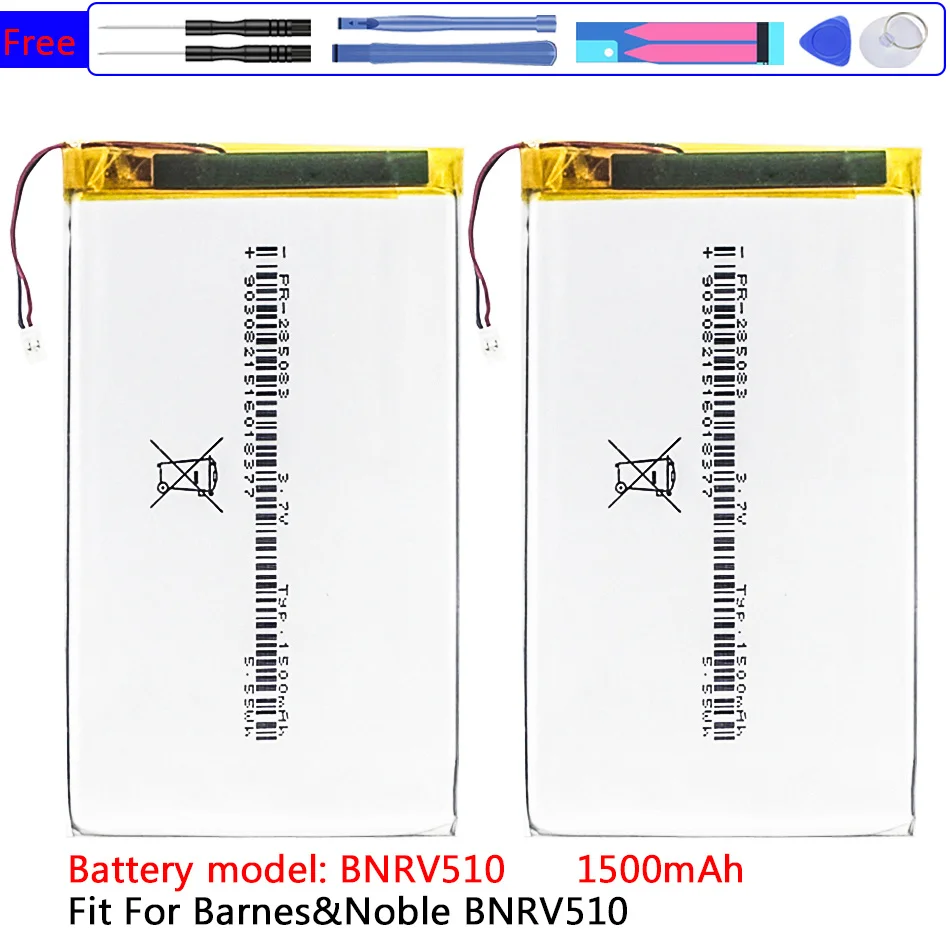 

1500mAh Battery For Barnes & Noble BNRV510 Nook Glowlight Plus 2015 Kobo Glo HD H2O E-book Aura N514 Edition2 Bateria