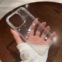 Luxury Bling Glitter Clear Phone Case For iPhone 16 15 14 13 12 11 Pro Max X XR XS 7 8 Plus Shockproof Transparent Soft Cover 3
