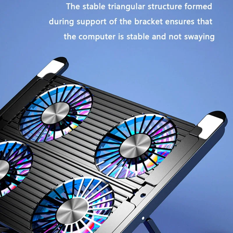 Portable Foldable Laptop Stand Cooler with 4 Fans for 11-17 Inch Devices