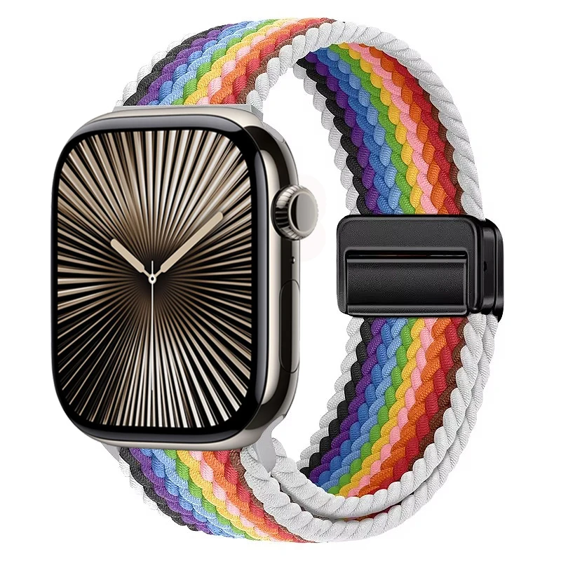 Nylon Braided Magnetic Loop Strap with Metal Accents