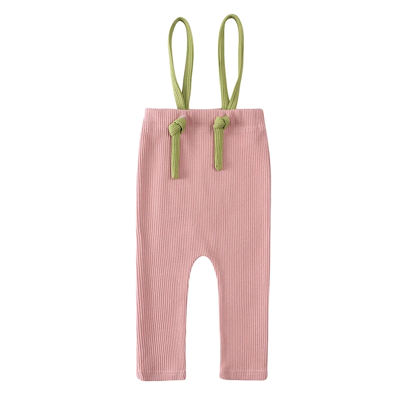 0-24M Infant Baby Boys Girl Cotton Ribbed Pantyhose Leggings Newborn Suspender Pants Overalls Solid Elastic Tights Spring Autumn