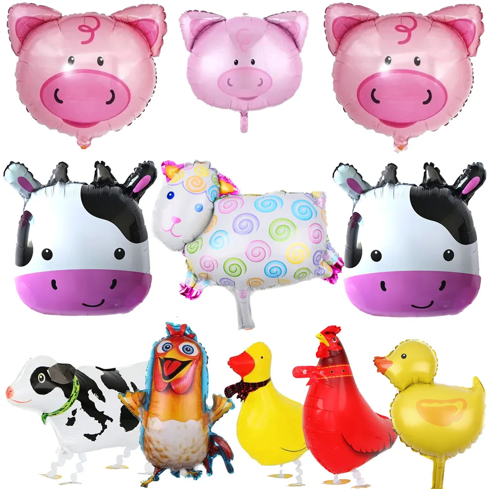 

Farm Animals Pig Balloons Animals Birthday Cow Pig Party Ballons Mini Animal Inflatable Favors Baby Shower Girls Party Decor