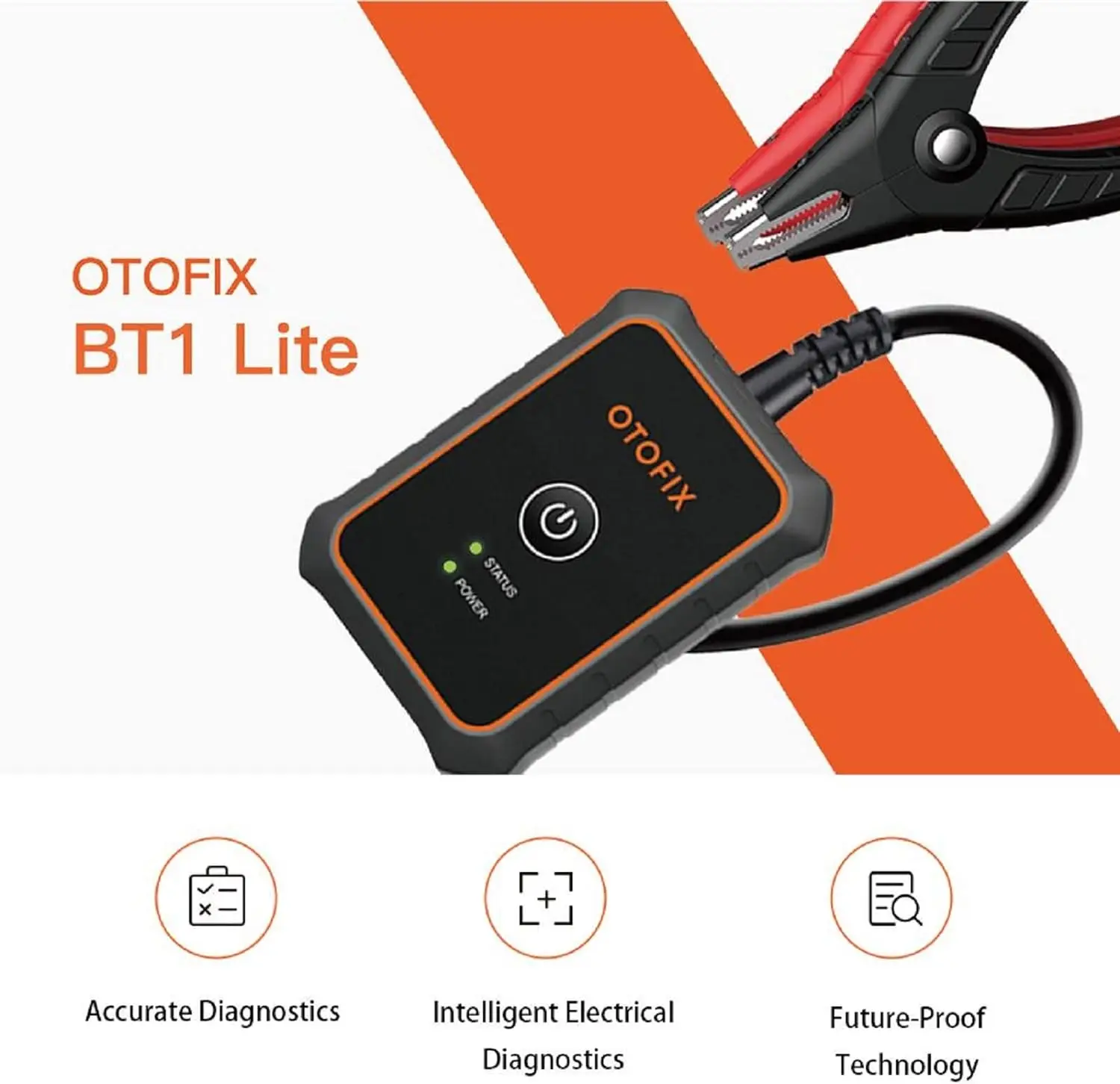 Otofix Battery Tester BT1-Lite 6V 12V 100-2000 CCA Car Battery Analyzer Cranking & Charging Test Tool Test for All Vehicles