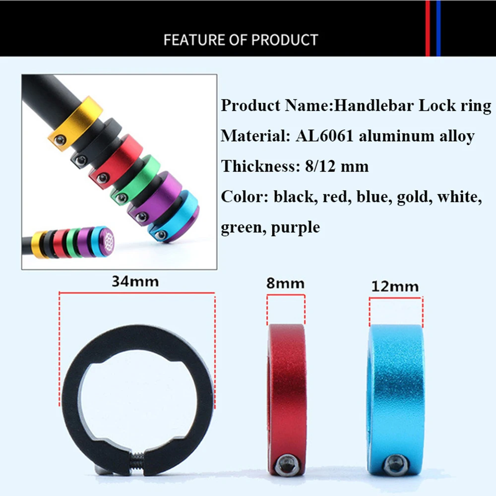 Mountain Bike Handlebar Lock Rings - Enhanced Grips with Secure End Locks