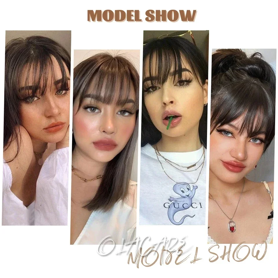 Synthetic Hair Clip In Bangs Extension for Women