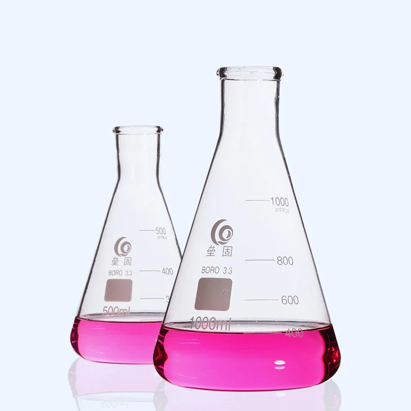 

1PC 50ml to 1000ml Borosilicate Glass Straight Wide Neck Conical Triangular Flask for Lab Chemical Equipment