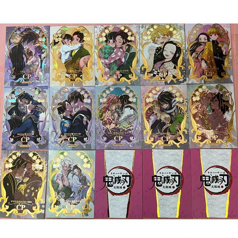 Anime Demon Slayer CP Series Collectible Cards Kamado Tanjirou Agatsuma Zenitsu Kochou Shinobu Birthday Gifts Children's Toys