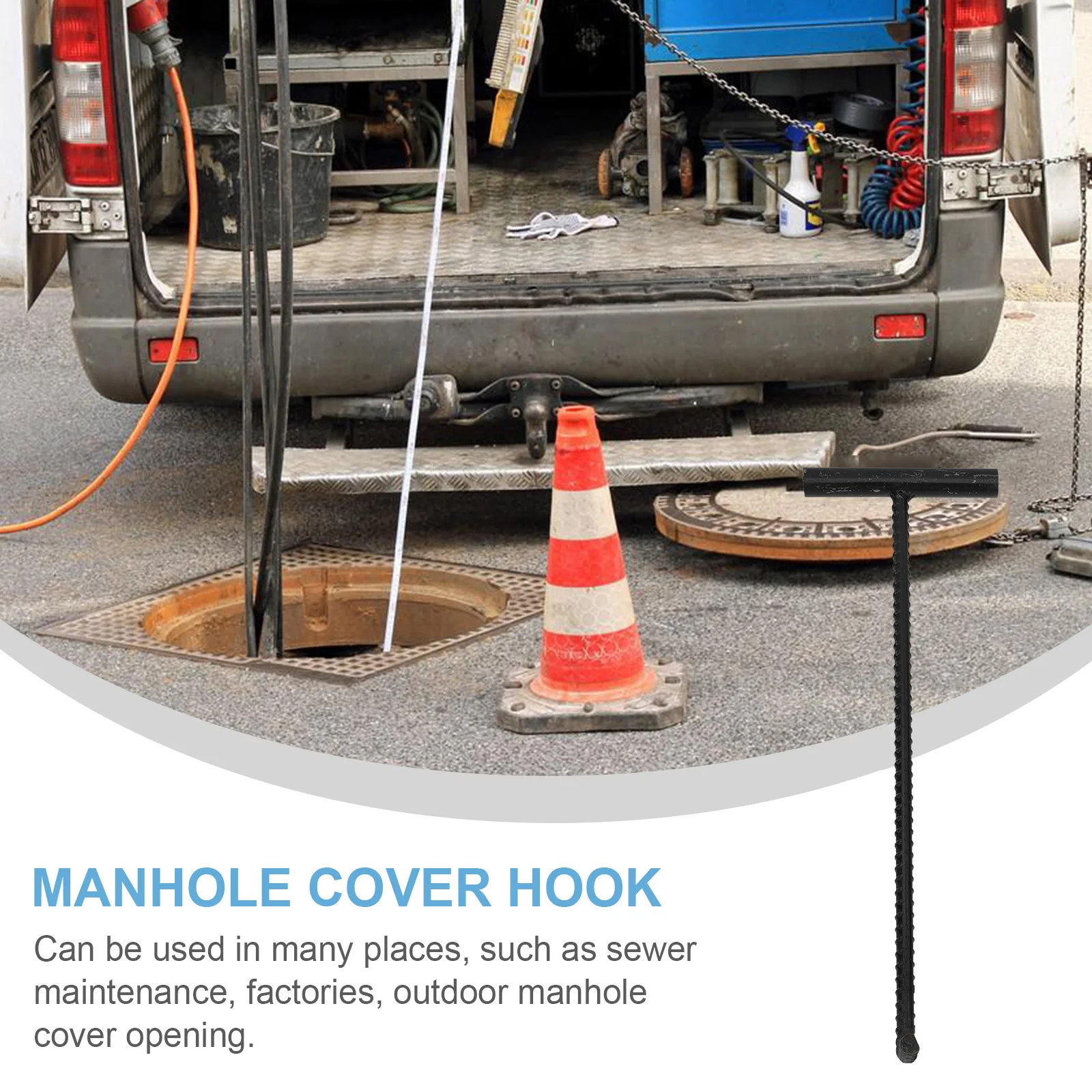 Hook Manhole Hooks Cover Lifter T Tool Lifting Drain Lid Doorspring Puller  Roller Shutter Grate Shaped Lift Vault Open Sewer