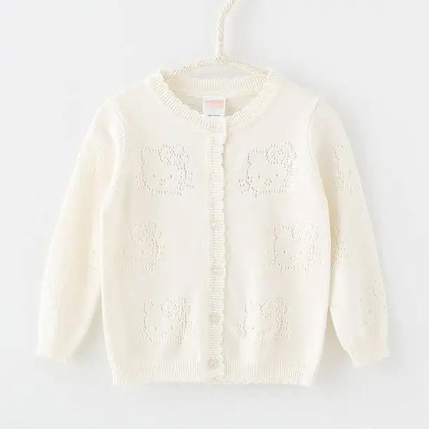 0-8yrs Ivory Cotton Girl Cardian Pink Jacket Children Shawl Little Kids Coat 1 2 3 4 Years Old Girls Clothes OGC215421