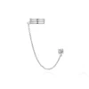 Boucles d'oreilles tendance en acier inoxydable pour femmes, 1 pièce, chaîne à Double perçage, fleur coréenne, Zircon, clous de perçage, bijoux à la mode
